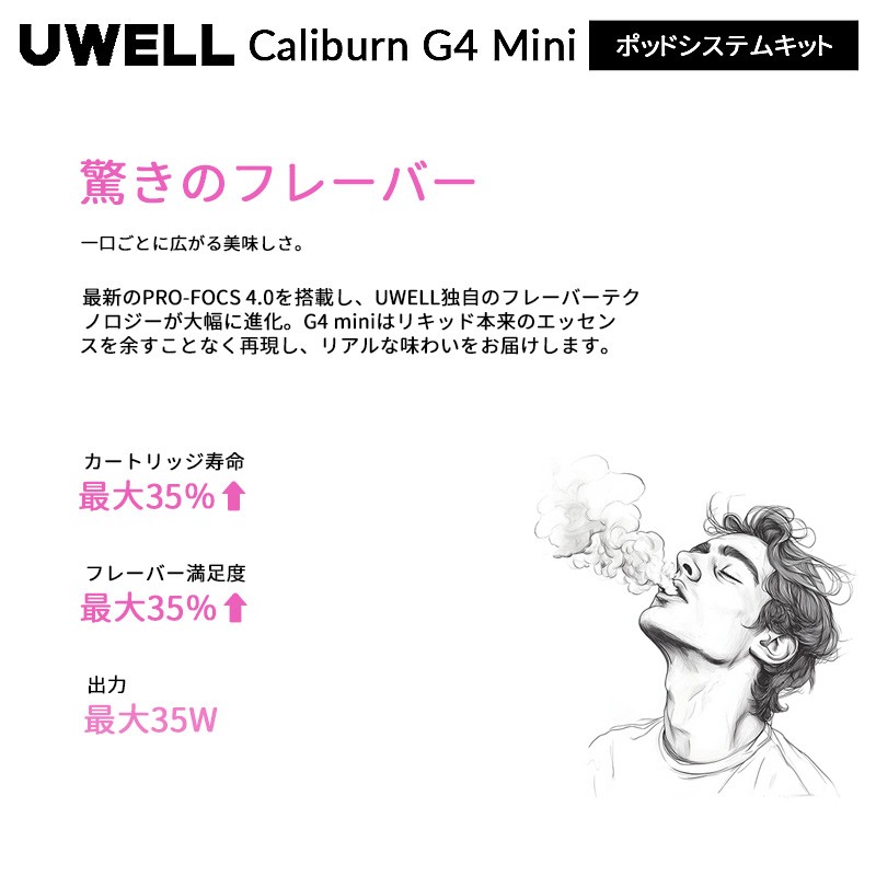 uwell caliburn g4 mini 簡単