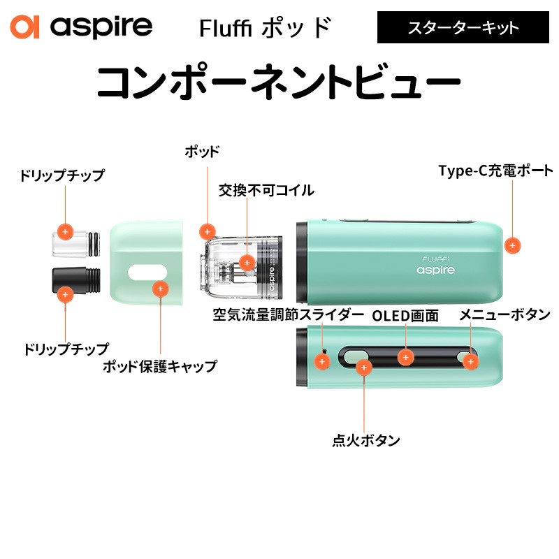 aspire fluffi アスバイア ポッド スターターキット ランキング