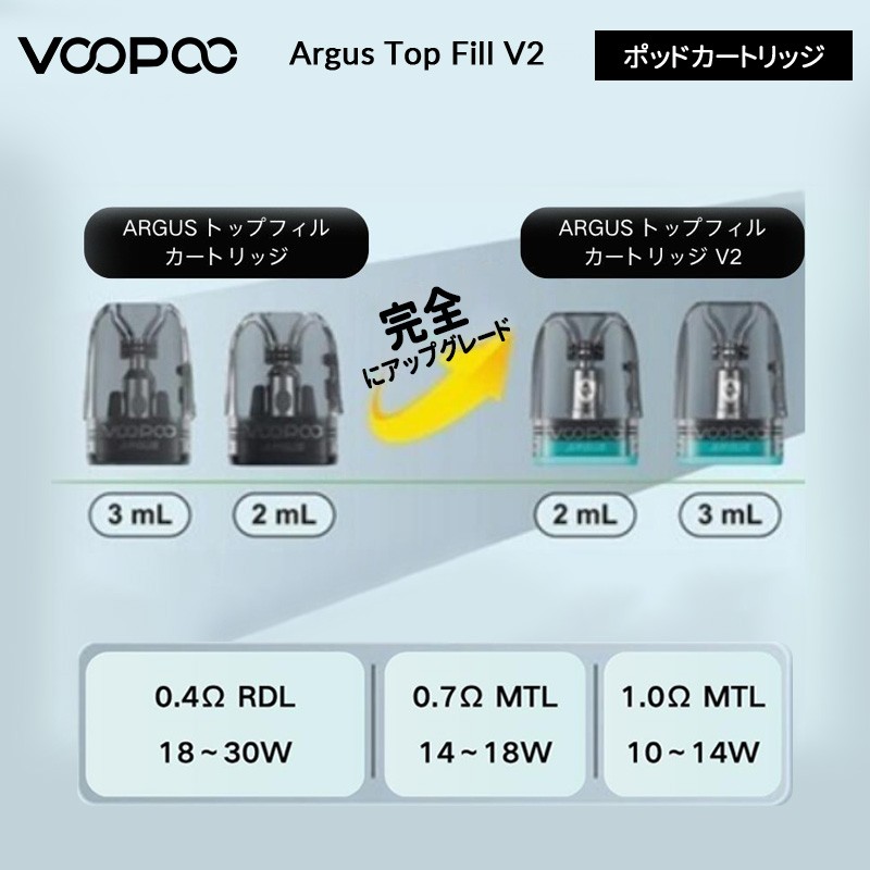 voopoo argus top fill v2 ポッド おすすめ
