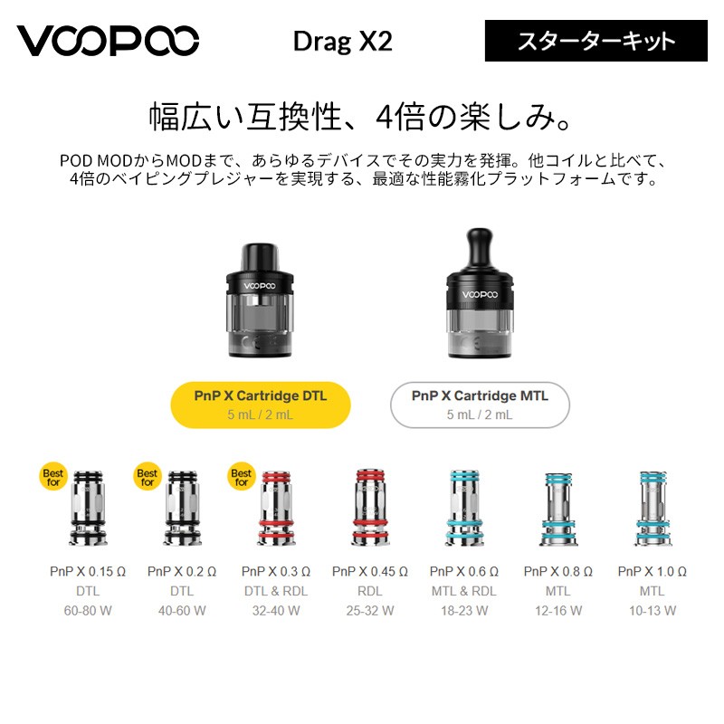 drag x2 ポッド モッド スターターキット おすすめ