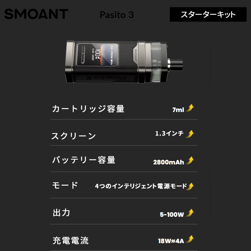 人気 smoant pasito 3 pod mod kit