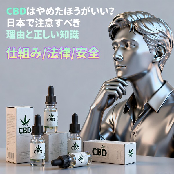 CBDはやめたほうがいい理由を日本の法規制と安全性の観点から解説するイメージ