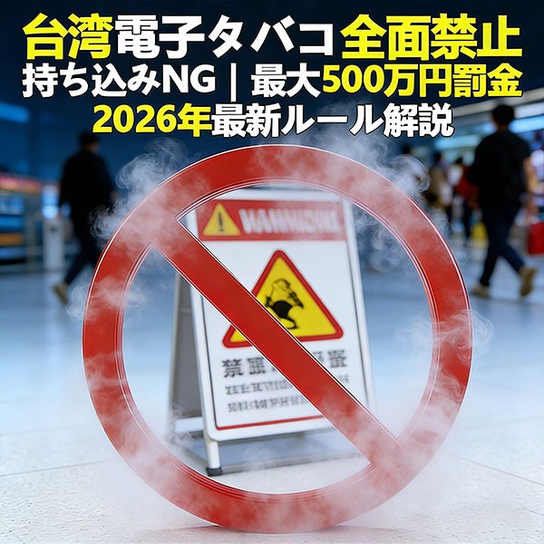 台湾 電子タバコ 持ち込み禁止 2026 罰金 規制 空港 没収 リスク 解説"