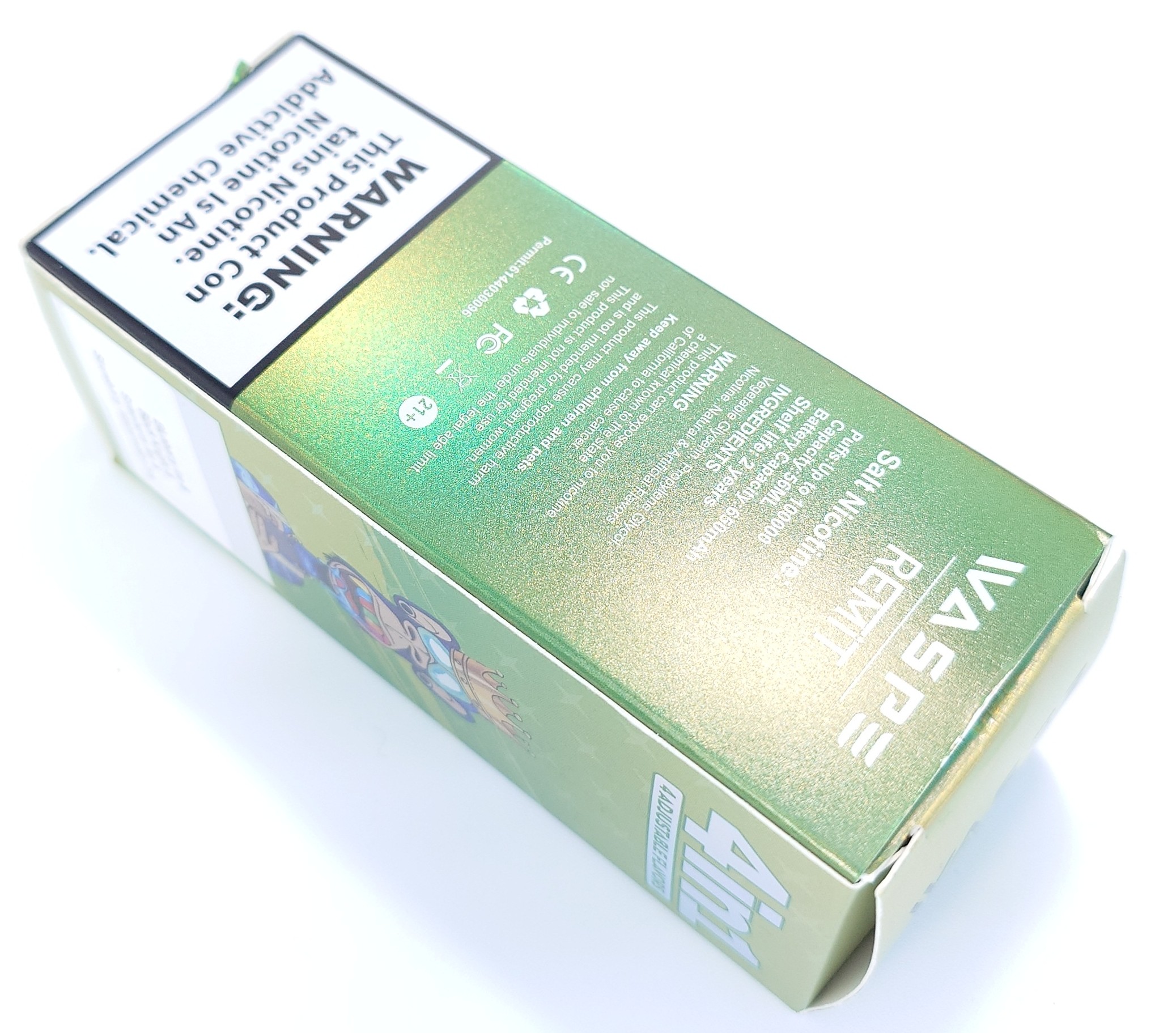 WASPE Remit 100000 外箱側面デザインと仕様表示