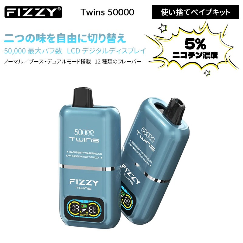 Fizzy Twins 50000 使い捨てべイプキット 5%