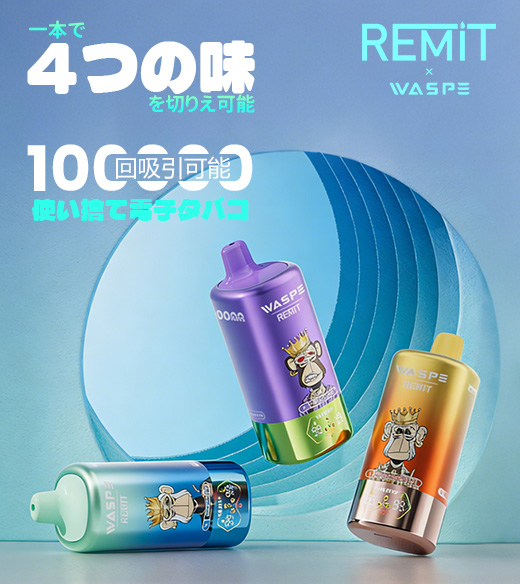 WASPE & Remit 100000 4-in-1使い捨て電子タバコ 56ml 5% M